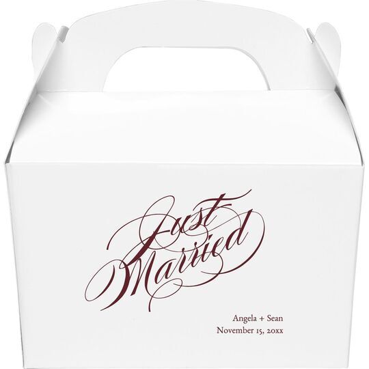 Romantic Just Married Gable Favor Boxes